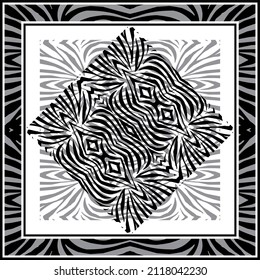 zebra shawl abstract black and white