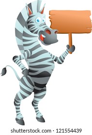 Zebra with sign