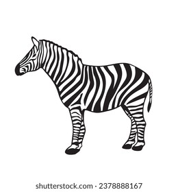 zebra silhouette design. African animal sign and symbol.