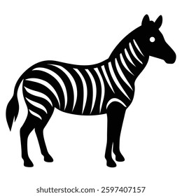 Zebra Silhouette Graphic Art Icon for Design