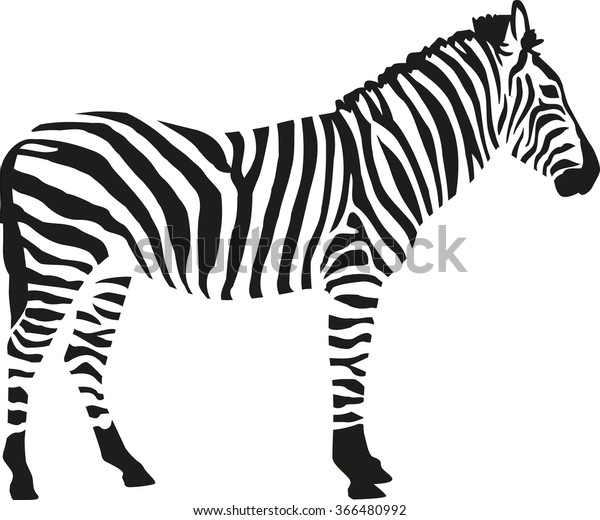 Download Zebra Silhouette Isloated On White Background Stock Vector ...