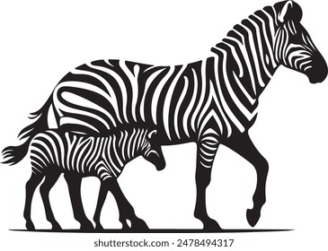 Zebra silhouette vector art work