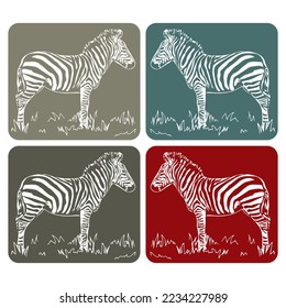 Zebra Silhouette Vector Illustration. Zebra Wild Animal
