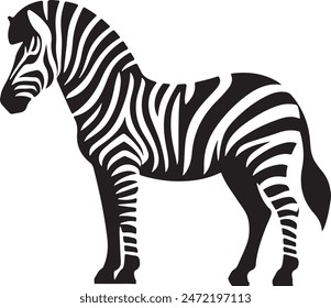 Zebra silhouette vector style image.