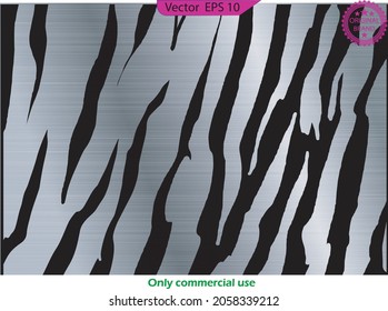 Zebra silver print. Fashion seamless pattern. Diagonal texture wild animal skin. Zebra skin. Zebra Print in Silver gradient. 
