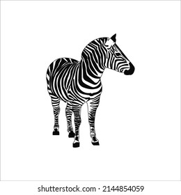 Zebra single animal line art