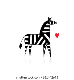 Zebra sketch for your design