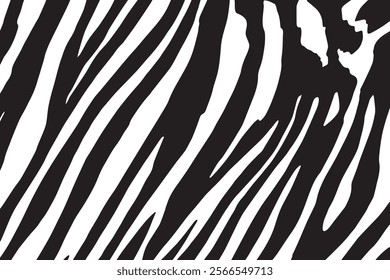 Zebra skin background vector. Animal fur, vector background for Fabric design, wrapping paper, textile, and wallpaper