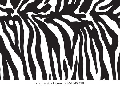 Zebra skin background vector. Animal fur, vector background for Fabric design, wrapping paper, textile, and wallpaper