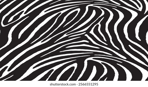 Zebra skin background vector. Animal fur, vector background for Fabric design, wrapping paper, textile, and wallpaper