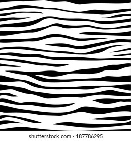 Zebra skin. Black and white background