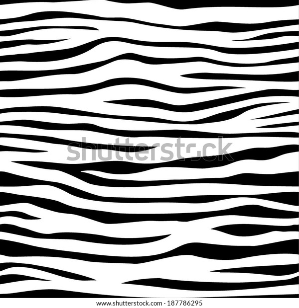 Zebra Skin Black White Background Stock Vector (Royalty Free) 187786295