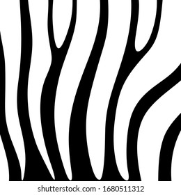 Zebra skin pattern. Animal fur ornate. Curved stripes ornament. Wildlife, natural texture. Wild animals motif image. Curves wallpaper. Digital paper, textile print, web design. Vector art.