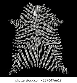 Zebra skin pattern. Animal print background.  Doodle illustration.