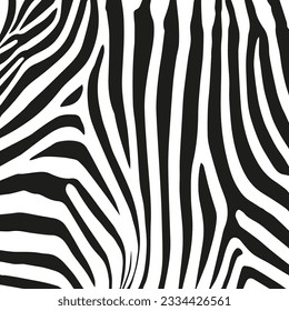 Zebra Hautmuster. Schwarz-Weiß. Vektorgrafik.