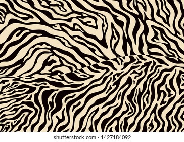 Zebra skin pattern design. Abstract animal print vector illustration background. Wildlife fur skin design illustration. For web, home decor, fashion, surface, graphic design