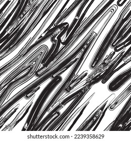 Zebra Hautmuster, Zebra-Druck, tierische Hautstreifen, abstraktes geometrisches Muster.  Beeindruckende, handgezeichnete Vektorgrafik.
