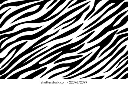 Zebra skin pattern vector background. Animal striped fur texture for fabric design, wrapping paper, textile and wallpaper