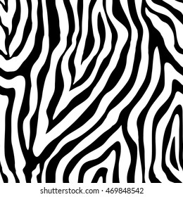 Zebra skin print. Seamless vector pattern. Safari textile collection.