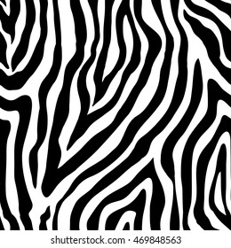 Zebra Skin Print. Seamless Vector Pattern. Safari Textile Collection.