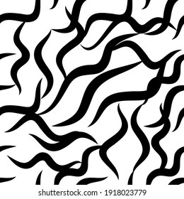 Zebra skin repeated seamless pattern. Black and white colors.