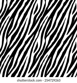 Zebra skin repeated seamless pattern. Black and white colors. 2x2 sample.