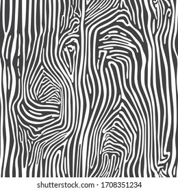 Zebra skin seamless african animal pattern vector illustration. Black and white print. Striped pelage.