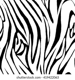 Zebra skin seamless pattern. Animal fur.
