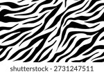 zebra skin seamless pattern background. organic wavy stripes background. hand drawn zebra fur pattern for textile print, wallpaper, or wrapping paper.