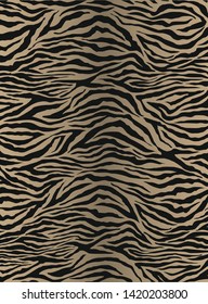 Zebra skin, stripes pattern. Animal print, black and white detailed and realistic texture. Monochrome seamless background. Vector illustration - Vektör
