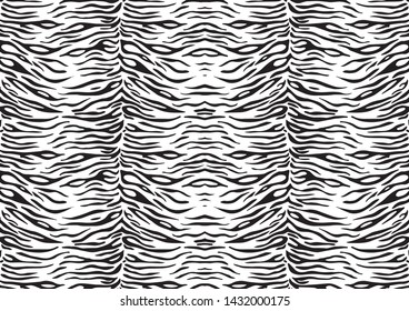 Zebra skin, stripes pattern. Animal print, black and white detailed and realistic texture. 