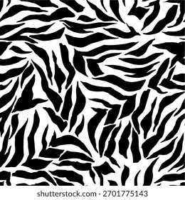 Zebra Haut, Streifen Muster. Monochromer Hintergrund. Vektorgrafik