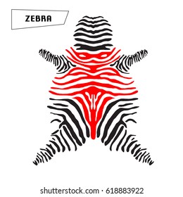 Zebra skin texture. Vector Illustration.