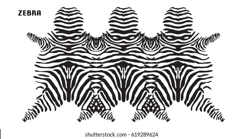 Zebra skin Texture. Vector Illustration.