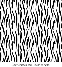 Zebra skin texture vector seamless pattern