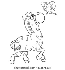 zebra is smiling to butterfly