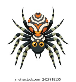 Zebra spider Animal flat vector illustration