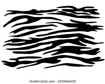 Zebra spots are a simple flat hand-drawn illustration. Set of zebra spots for design. Vector imitation of zebra skin