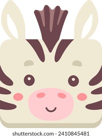 Ilustración del vector de la cara cuadrada de cebra