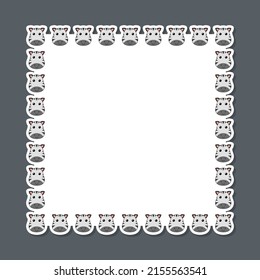 Zebra with square frame for banner, poster, and greeting card