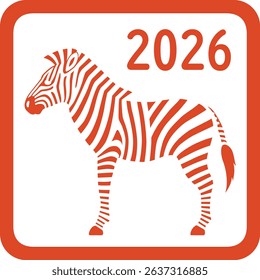 The zebra stamp isolated on white background
