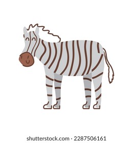 Zebra standing in nature icon isolated