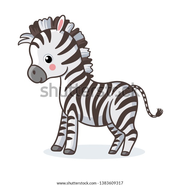 Zebra Standing On White Background Smiling Stock Vector (Royalty Free ...