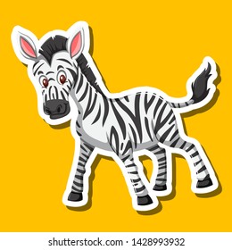 A zebra sticker character  illustration