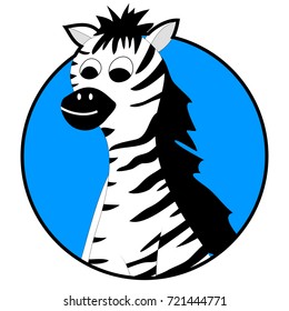 Zebra sticker icons flat avatar. Wild zebra character animal, cartoon cute wildlife zebra. Vector illustration