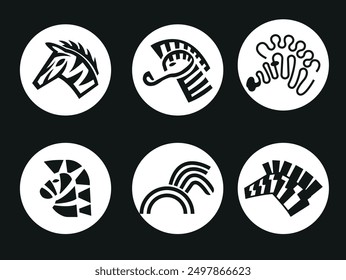 Zebra stickers. Zebra logo. Sign with animals. An example of a logo mark.