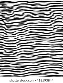 Zebra stripes, abstract zebra pattern, line art background. Vector illustration. Black and white