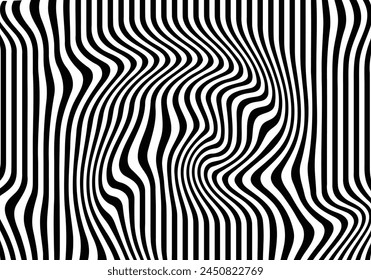 Zebra stripes black with isolated on white background.