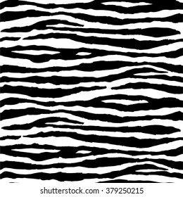 Zebra Stripes black and white pattern. Seamless vector.