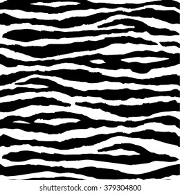 Zebra Stripes black and white pattern. Seamless vector.
